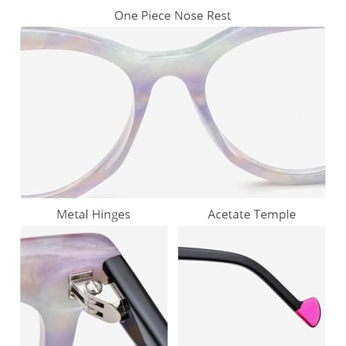 Image of HEPIDEM Multicolor Acetate Glasses Frame Women Cat Eye Eyeglasses Men Optical Spectacles 9291