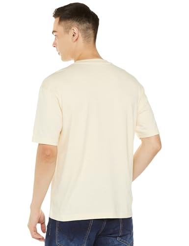 Image of Spykar Men's Oversized Round Neck Half Sleeve Solid Casual T-Shirt