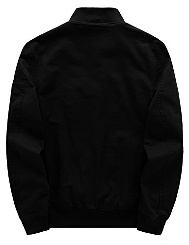 WenVen Men's Lightweight Cotton Flight Bomber Jacket Casual Military Windbreaker2