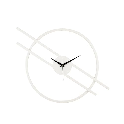 Image of Wakefit Metal Analog Wall Clock Big | 28 Inch | Laser Cut Abstract Home Decor & Gifting Option | for Living Room Study Bedroom & Office Decor | Hushka Metal Wall Clock 700MM White