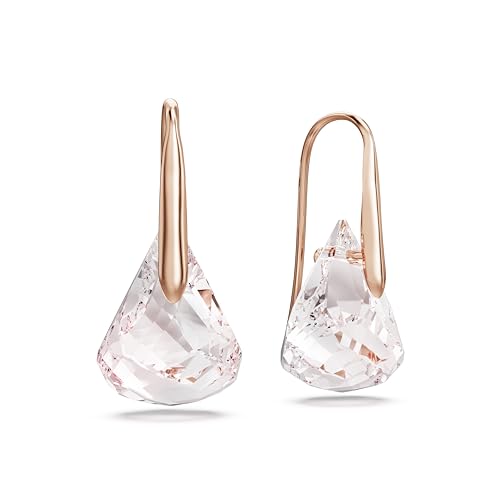 Swarovski Lunar drop earrings, Pink, Rose gold-tone finish3