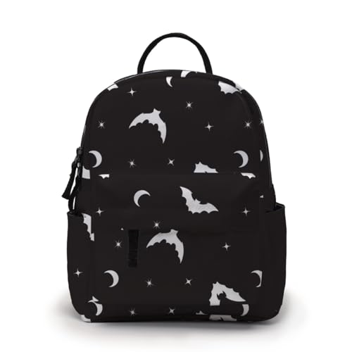 Image of Deanfun Mini Backpack for Women - Waterproof Cute Small Backpack with Bat Print, Multi Pockets and Reinforced Belts MNSB-311