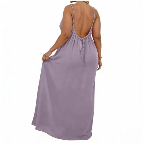 Robe midi femme à fines bretelles avec poches latérales et buste plissé