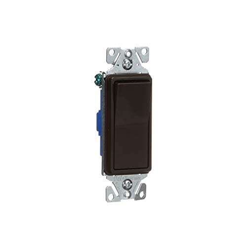 Image of Eaton 7501B 15-Amp 120 /277-volt Standard Grade Single Pole Decorator Switch with Back, Push and Side Wiring, Brown