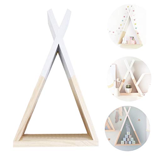 Nacnic Estanteria de Pared Estilo nordico Blanca. Estante Triangulo de Madera. Estante habitacion Infantil, Salon, Bebe. Almacenamiento estanteria Triangular de Madera. Mediana