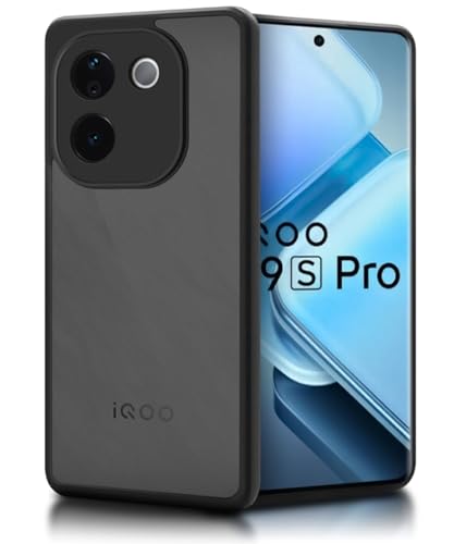 Image of WOW IMAGINE Translucent Hybrid Back Case Cover for iQOO Z9s Pro 5G | Vivo T3 Pro 5G Smoked Matte Back | Shock Proof 360 Degree Protection | Protective Hard Case - Matte Black