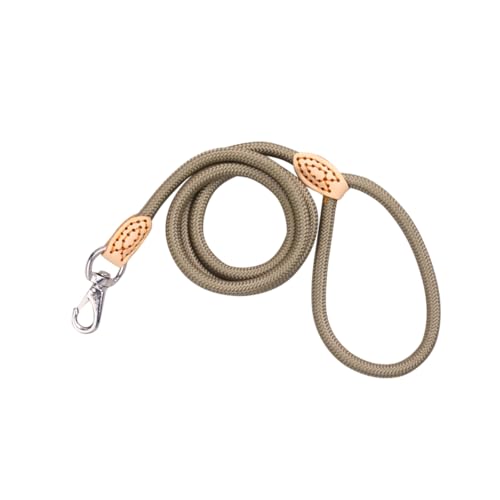 Yardwe 1.25M Training Dog Leash Heavy Duty Rope Leash with Sturdy Metal Clasp for Mountain Climbing and Comfortable Grip Beige
