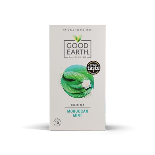 Good Earth Tea Co. Moroccan Mint Tea Bags Refreshing Green Blend with Mint and Sweet Spearmint 15 Plant-Based Teabags