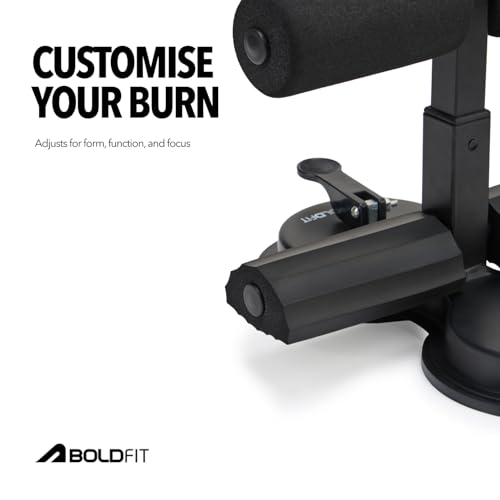 Image of Boldfit Sit Up Bar with Suction Cup Base, Adjustable Height & Foam Padding, Portable Ab Exercise Equipment for Core, Crunches, Leg Raises & Home Workouts, Gym Accessories for Men & Women