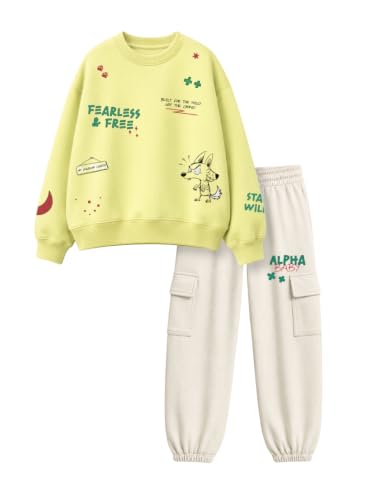 Image of Nap Chief Kids Cotton Co-Ord Set for Boys & Girls,Printed Sweatshirt with Joggers,Casual Wear Outfit