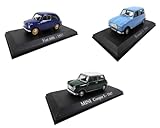 COLLEZIONE RBA OPO 10 - Set di 3 auto 1/43 auto compatibili con Mini Cooper S + Fiat 600 + Renault 4 R4 - LRBA7