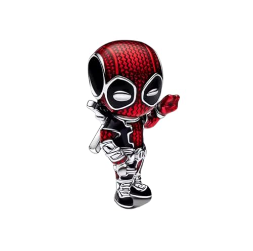 Abalorio deadpool de plata 925 que encaja perfectamente en pulseras Pandora 2