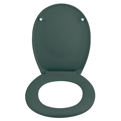 Spirella Premium Toilettendeckel oval Klodeckel mit matten Finish und Softclose Absenkautomatik. Antibakterielle Klobrille aus Duroplast und rostfreiem Edelstahl - Dunkelgrün Spirella Premium Toilettendeckel oval Klodeckel mit matten Finish und Softclose Absenkautomatik. Antibakterielle Klobrille aus Duroplast und rostfreiem Edelstahl - Dunkelgrün