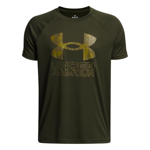Image of Under Armour Boys' Tech Hybrid Printed Fill Short-Sleeve T-Shirt