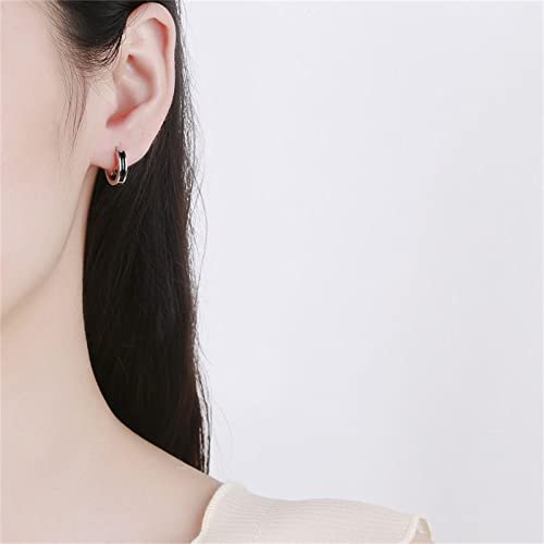 Shinkhis Men Hoop Earrings 925 Sterling Sliver Black Hoop Earrings Small Hypoallergenic Huggie Earrings For Men Women Boy-16Mm… #TOP4