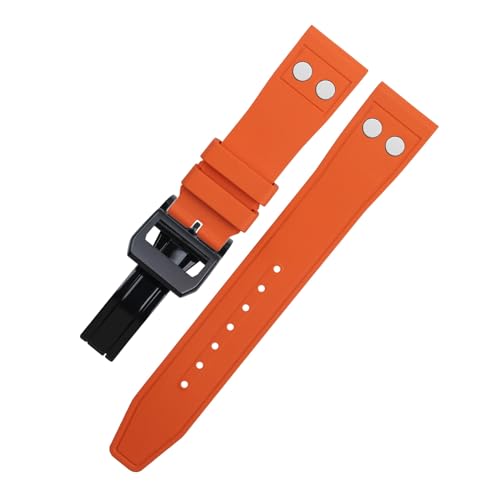 Bracelet de finition premium en caoutchouc à rivets compatible avec boîtier IWC Portugieser