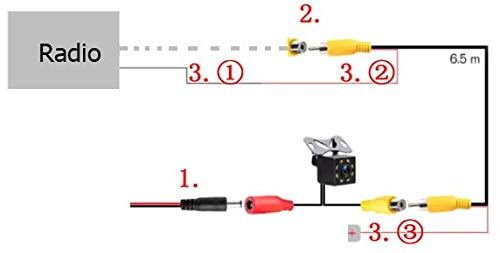 CAMECHO RCA DC Power Audio Video AV Extension Cable for Car Tuck Bus Trailer Reverse Parking System (10 Meters)