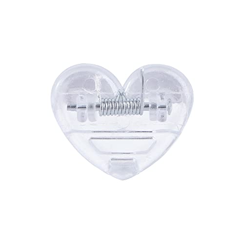 5Pcs/Set Binder Clip, Transparent Plastic Bill Clip Clamps Durable Students Stationery Practical Paper Clips School Office Supplies(Heart) #TOP12