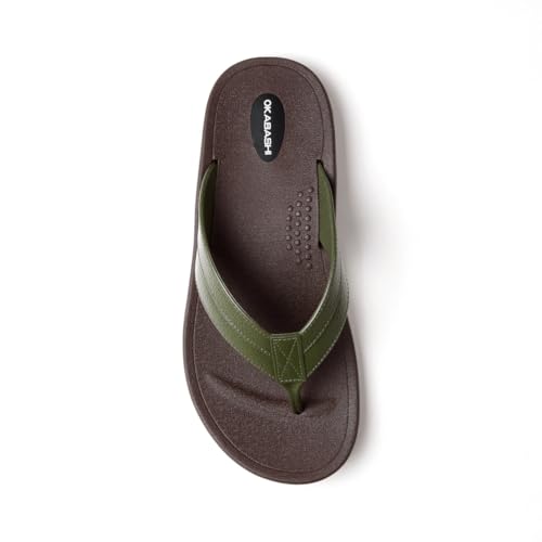 Image of OKABASHI Men's Voyager Flip Flop | Scultped Footbed w /Nonslip Grip | Slip Resistent & Waterproof | Sustainably Made in the USA