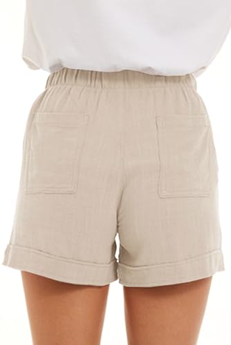 SMENG Womens Solid Colour Drawstring Shorts with Pockets Loose Casual Pants - Image 4