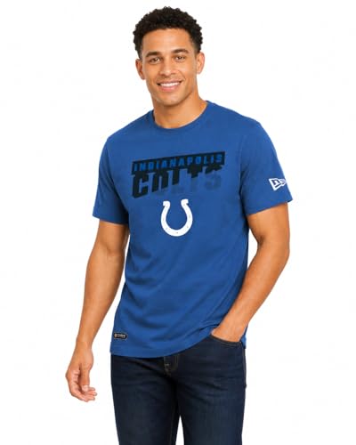 New Era NFL Men's Team Colors Scoreboard Short Sleeve Performance T-Shirt, Indianapolis Colts, X-Large