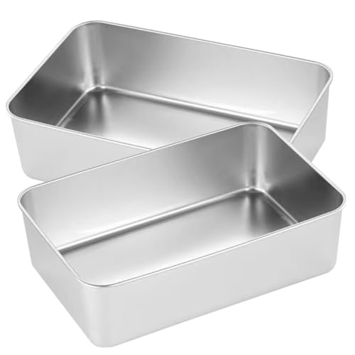 TOBBOMEY 2 pezzi Teglie da Forno in Acciaio Resistente Antiaderenti per Dolci Torte e Dessert Facili da Pulire e Durevoli