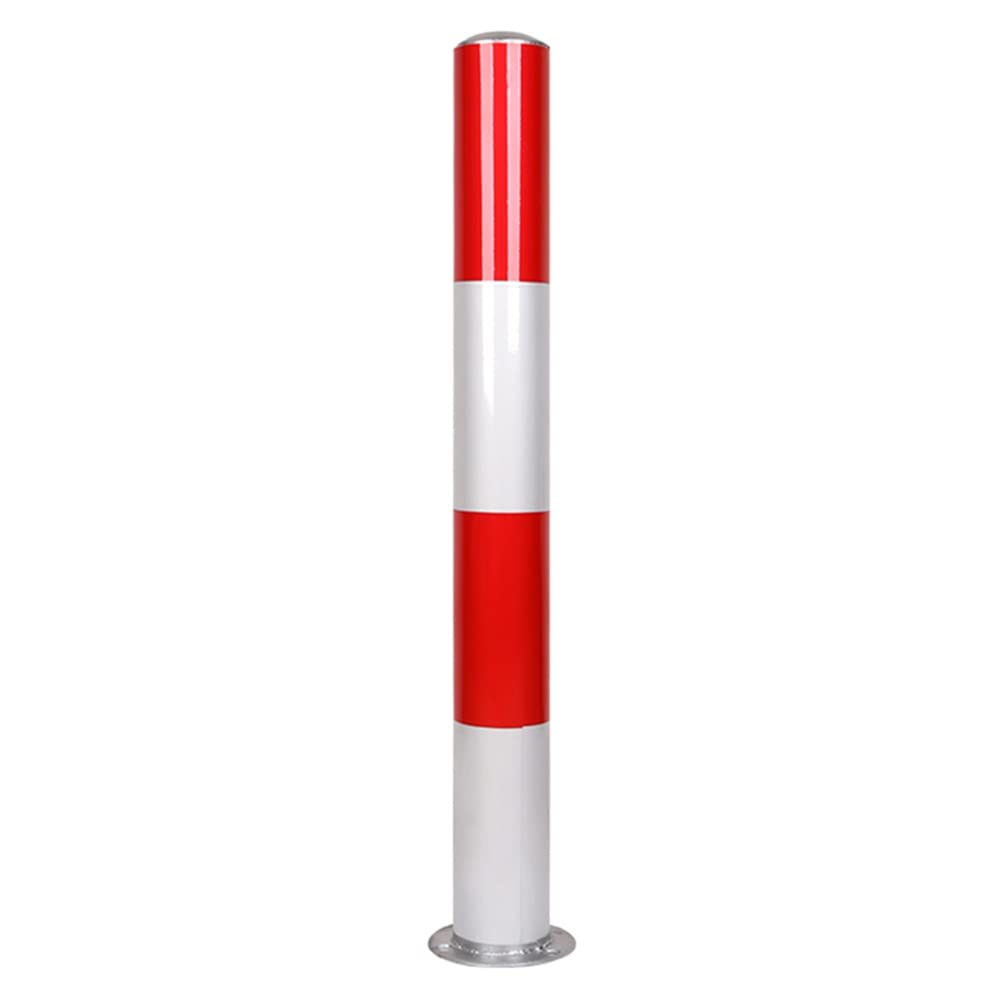 CWCQGH Security Barrier, Stainless Steel Red Parking Bollards Warning Columns