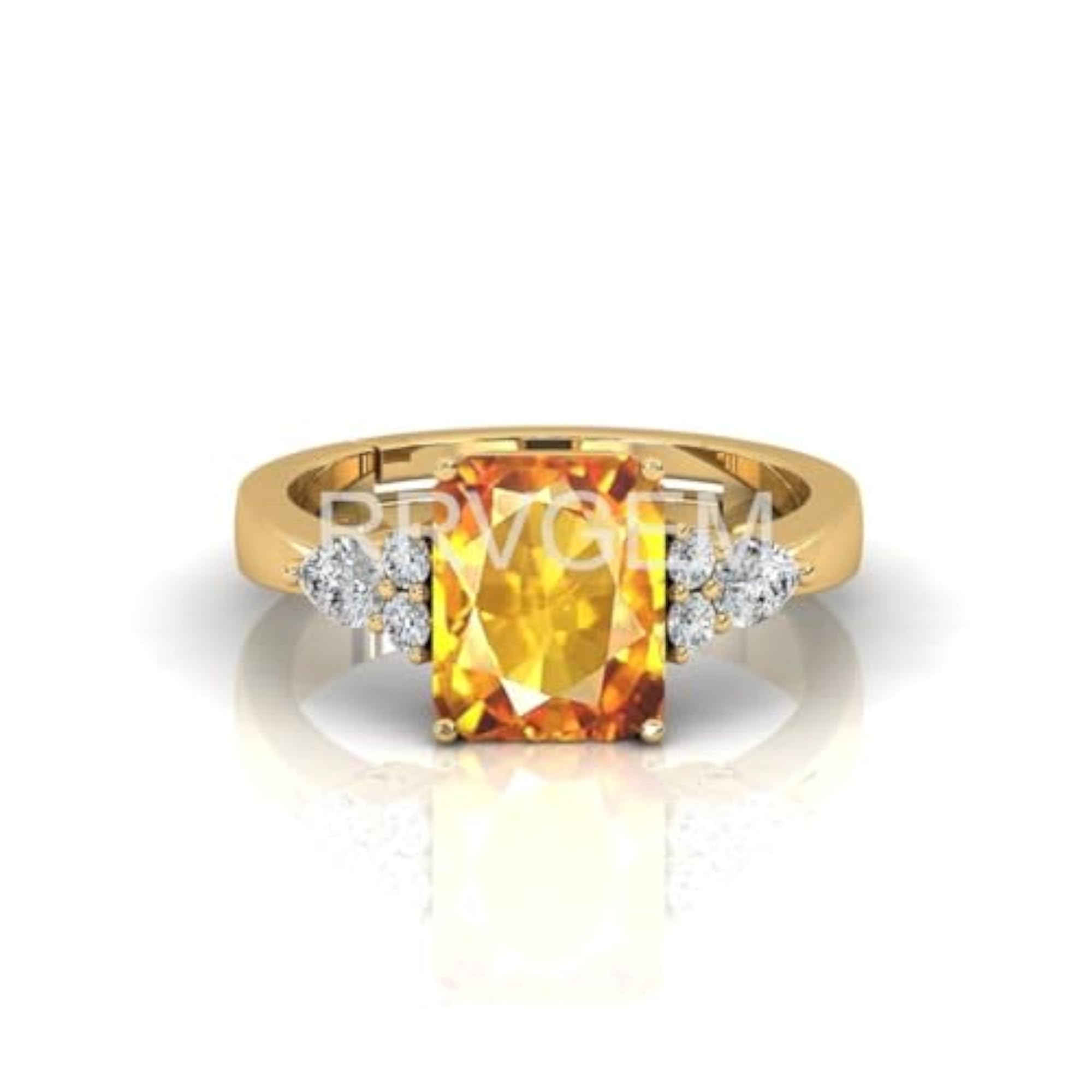 Certified Unheated Citrine Gold Plated Adjustable Ring