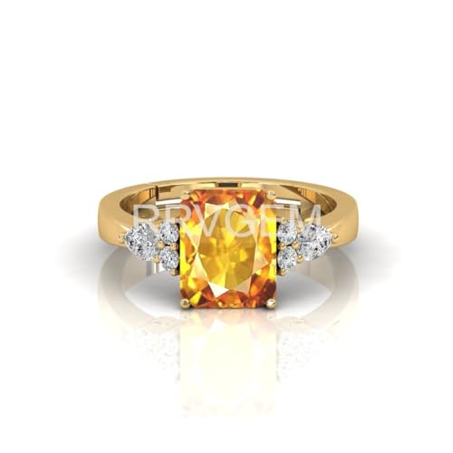 Image of Certified Unheated Untreatet 2.00 Carat Citrine Ring Sunela Certified Natural Original Oval Cut Precious Gemstone Citrine Gold Plated Adjustable Ring Size 16-26 for Men & Women