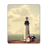 Surface super lisse : la surface du vieux tapis de souris imprimé phare est fabriquée en polyester avec une surface lisse, la souris peut être déplacée rapidement et positionnée avec précision sur la surface lisse.