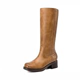 DREAM PAIRS Womens Knee High Boots Square Toe Platform...