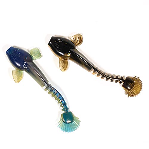Esche da Pesca morbide, Esca da Pesca Morbida 10 Pezzi Esca Finta for Pesce Pesce 9 cm 6,5 cm Pesca in Silicone Esca Morbida Gonna Coda 2,5 g 5,3 g Esca Artificiale Semplice e Pratico