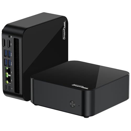 DreamQuest Mini PC Windows 11 Pro AMD Ryzen 5 7430U (6C/12T,bis zu 4.3Ghz) 16GB DDR4 512GB M.2 SSD Micro Desktop Computer mit 2xHDMI2.1/LAN/BT 5.3/WiFi 6/4xUSB3.2 für Office Klein PC,Dual Type C