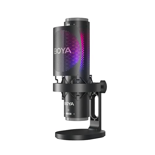 Image of BOYA K9 RGB USB Type C Microphone for YouTube | Gaming Set | Microphone for Recording | Gaming Mic for Pc | Condenser Mic with Desktop Stand Compatible with Windows and Mac Computers. (K9+Boom arm)