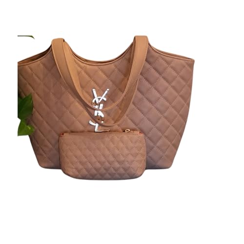 Bolsa FEMININA Y $ L de Luxo com Carteira Iniciais da Marca de Ferro Medidas: 40x30x10 beje clara 'REPLICA'