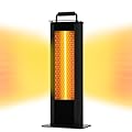COSTWAY Outdoor Patio Heater, 1200W Freestanding Double-Sided Electric Infrared Heater w/Tip-Over Protection & Silent Heating, IP65 Waterproof Portable Heaters with Handle for Outdoor Patio Porch