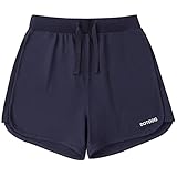 DOTDOG Girls Athletic Shorts Cotton Active Running Short Drawstring Elastic Waist Casual Shorts for