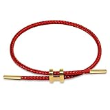Taefuwr Simple Titanium Rope Steel wire Bracelet, Bracelet with Adjustable Design Polished H Shape Buckle, Fashion Gift for Women Men (red)