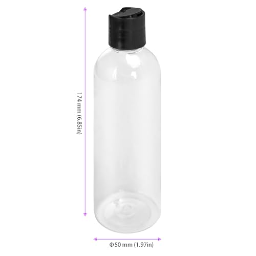 40 PCS 8 oz Clear Plastic Empty Bottles with Black Disc Cap, Squeezable Travel Containers, Refillable Empty Lotion Bottles for Shampoo Lotions Shower2