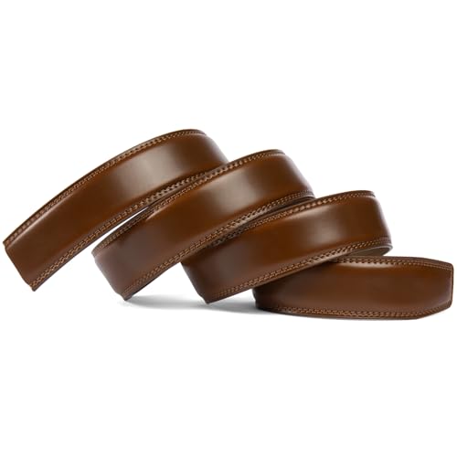 Image of Founders & C Mens Leather Ratchet Belt Strap Only 1 3 /8 inch Without Buckle,Replacement Strap Suitable for 40MM Slide Buckle