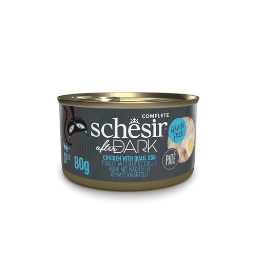 Schesir After Dark Patè para Gato Pollo con Huevo de codorniz, alimento húmedo 80 g