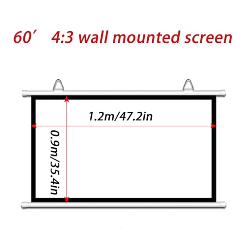 Pantalla manual para proyector de 30 a 72 pulgadas miniatura 7
