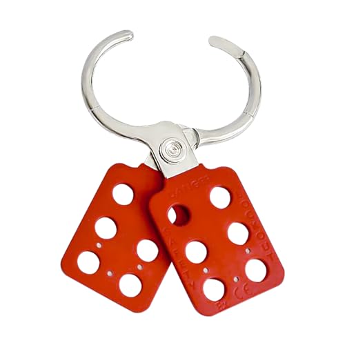 Image of Lock Out Tag Out Hasp,Red 1.5 inch Jaw Diameter Aluminum Lockout Hasp Tamper-Proof Padlock Hasp with Extended Jaw,Nylon Handle,Impact-Resistant(10 Pack)