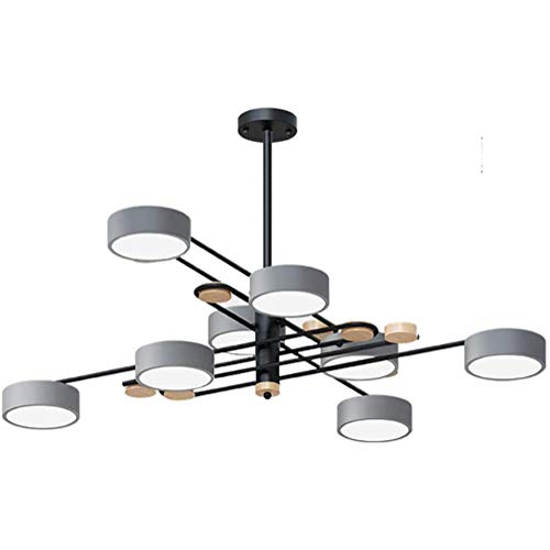 Lustre LED LiChA design industriel 8 branches en fer forgé pour salon contemporain haut de gamme