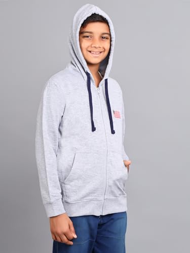 Image of ZION Hoodies for Boys - Cotton Hoodies Sweatshirt with Zipper | Solid & Regular Fit with Embroidery | Long Sleeve | for Every Occasion | Multiple Sizes & Colors (Pack of 1)