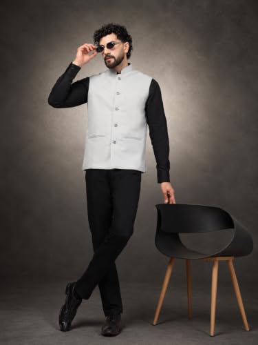 Image of Vastraa Fusion Bandi Modi Koti, Nehru Jacket for Men, Cotton Waistcoat for All Occasion: Diwali, Wedding, Ethnic, Office Party, Formal & casual Look