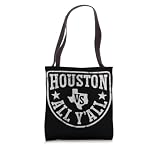 Houston vs All Y'all Texas State Map Retro Vintage Texan TX Tote Bag