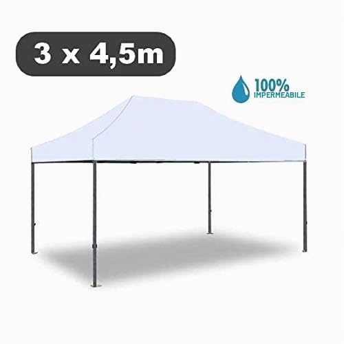 Gazebo pieghevole impermeabile in alluminio 3x4,5m Bianco - Mod. Magnum (Cod.:4358)