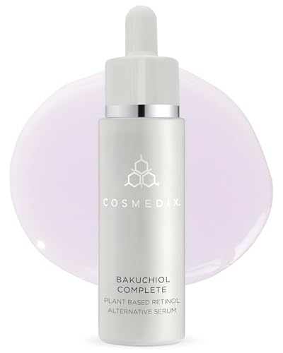COSMEDIX Bakuchiol Complete Plant-Based Retinol Alternative Face Serum - Hydrating Serum for Fine Lines, Wrinkles & Uneven Skin Tone - Facial Skin Care for Brighter, Firmer & Fresh-Looking Skin