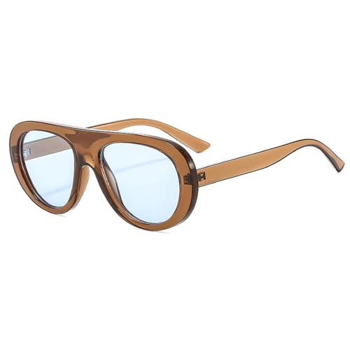 Popular Fashion Pilot Women Leopard Green Sunglasses Retro Wide Legs Men Trending Punk Gradient Sun Glasses 1164